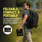 SunJack – 40 Watt Foldable Solar Panel, ETFE Waterproof Portable Solar Panel with Kickstands, USB-C PD30W, USB-A QC3.0, DC Output, Solar Panels for Camping, Hiking, Emergency Power