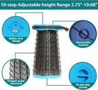 ALEVMOOM Upgraded XXL 50 Portable Collapsible Stool with Cushion,Telescoping Folding Stool for Adults,Yet More Sturdy Camping Stool with Load Capacity 1000lbs,for Outdoor Garden Hiking BBQ Blue