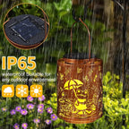 Solar Lanterns Garden Decor Birthday Gifts for Women Mon Grandma Metal Hanging Solar Lights Waterproof Outdoor Decoration for Outside LED Lanterns for Yard Patio Lawn (Frogs)