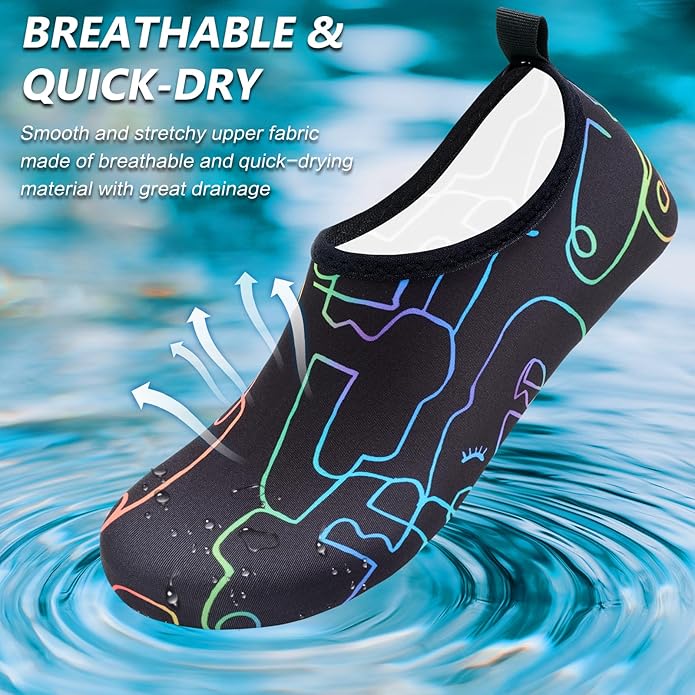 Deevike Water Shoes for Women Men Barefoot Quick-Dry Aqua Socks Slip-on for Beach Swim Surf Yoga Exercise