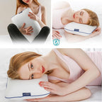 Travel & Camping Comfortable Memory Foam Pillow – Easy to Carry Portable Bag – Temperature Regulating Pillow Case (White)