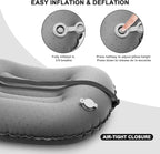 Inflatable Camping Pillow, Travel Blow Up Air Pillow, Neck Lumbar Support Ultralight Compact Pillow for Outdoor Hiking Backpacking Car Beach Airplane Sleeping Essentials, Black
