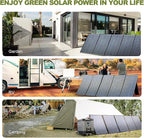 ALLPOWERS SP037 400W Portable Solar Panel, 23% Efficient IP66 Waterproof Foldable for RV Camping Home & 12V Systems, Compact Power Solution（SP037-400W