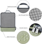 BAGAIL 4 Set/6 Set/8 Set Compression Packing Cubes Travel Accessories Expandable Packing Organizers (Half Mesh, 6-Matcha Green)