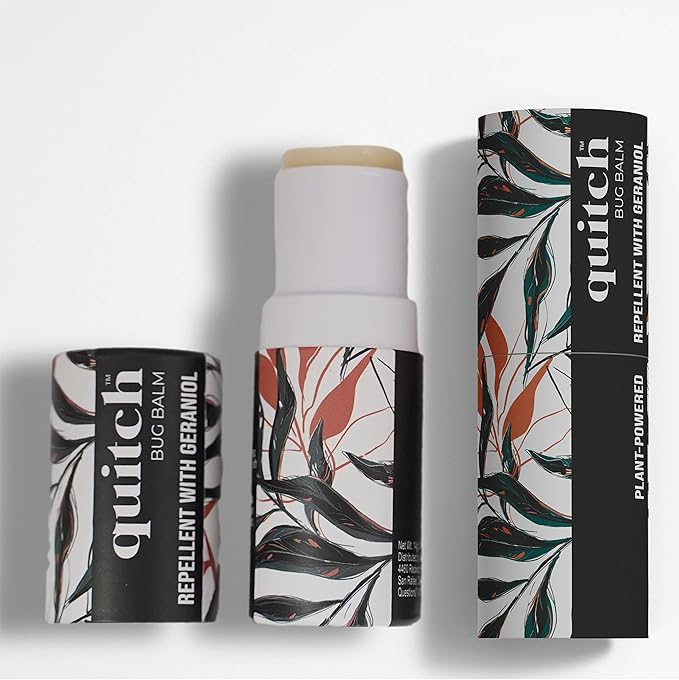 Quitch Mosquito Bug Repellent Balm, Bug Spray Alternative Insect Repellent Travel Size, DEET-Free Vacation Essentials Cruise Must Have, Natural Bug Repellent Wipes Alternative, Made in The USA
