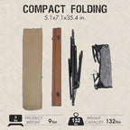 PORTAL Camping Table Portable Folding Table Ultra Lightweight Folding Camp Table 4 Adjustable Legs Aluminum Roll Up Table Top with Carry Bag for Outdoor Travel Backyards BBQ