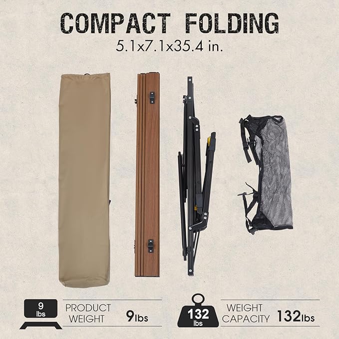 PORTAL Camping Table Portable Folding Table Ultra Lightweight Folding Camp Table 4 Adjustable Legs Aluminum Roll Up Table Top with Carry Bag for Outdoor Travel Backyards BBQ