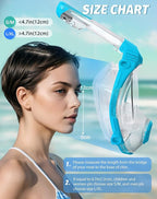 Full Face Snorkel Mask- Snorkeling Gear for Adults with Safe Dry Top Breathing System, Latest Foldable Panoramic View Snorkeling Mask for Men and Women, Anti Fog Anti Leak