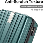 Hanke 14 Inch Underseat Carry On Luggage with Wheels Hard Shell Suitcases Lightweight Small Luggage for Weekender Mini Suitcase Carry On Bag Travel Luggage for Travel Rolling Suitcase.(Blackish Green)