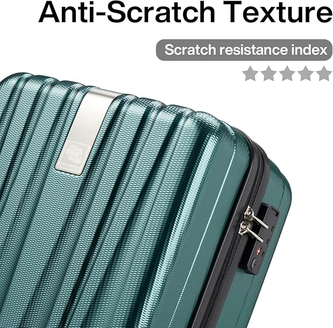 Hanke 14 Inch Underseat Carry On Luggage with Wheels Hard Shell Suitcases Lightweight Small Luggage for Weekender Mini Suitcase Carry On Bag Travel Luggage for Travel Rolling Suitcase.(Blackish Green)