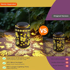 Upgraded Butterfly Solar Lights for Outside Garden Decor, Hanging Solar Lanterns Outdoor Waterproof Metal Butterfly Decorations for Patio, Yard, Pathway, Porch, Birthday Gifts for Women