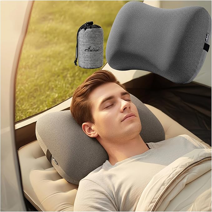 Inflatable Neck Pillow for Beach Travel Camping Picnic Small Ultralight Cruise Ship Essentials Summer Vacation Must Have Travel Accessories Trip Necessities Stuff Thing Need Gear Gift Supplies Gadget