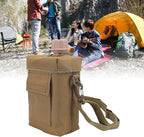 Outdoor - 2L Portable Water Canteen with Waist Bag, Multi Fuctional PVC Flat Camping for Surplus or Bushcraft Gear (Khaki)