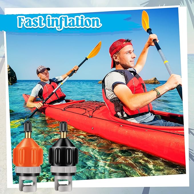 Shappy 2 Pieces Inflatable Boat SUP Pump Adaptor Air Pump Converter Air Valve Adapter Conventional Air Pump Adapter Pumping Head Connector for Inflatable Kayak Stand Up Paddle Board