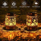 Solar Lanterns Outdoor Waterproof, 2 Pack Hummingbird & Butterfly Metal Hanging Solar Lantern, Gardening Gifts for Women Mom Grandma, Outdoor Lanterns for Yard Patio Pathway