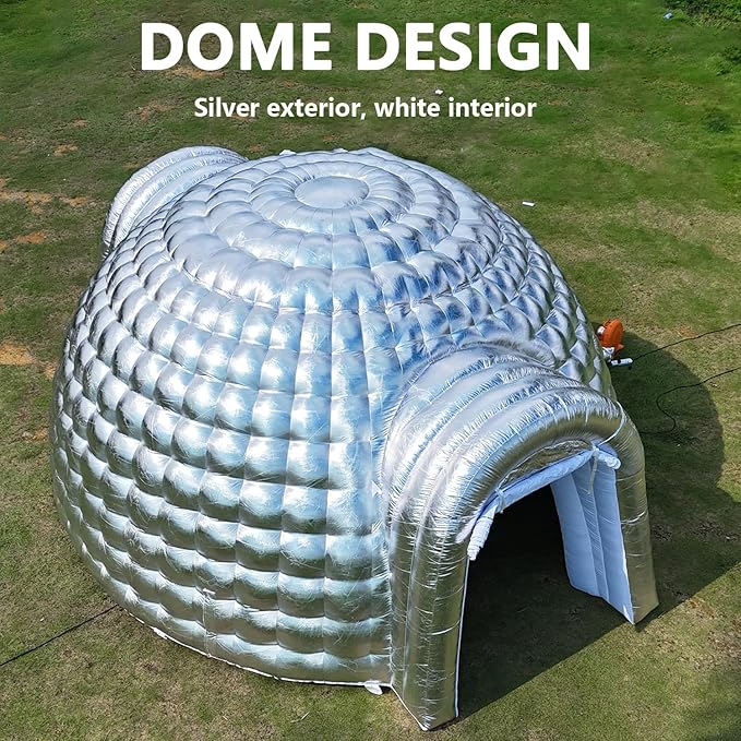 SAYOK Outdoor Portable Inflatable Igloo Dome Tent with Led Light for Party Wedding Event Camping