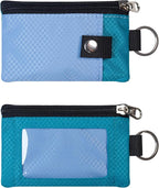 Minimalist RFID Blocking Small Wallet with ID Window,WaterResistant Zip Id Case Wallet with Lanyard Keychain for Cards,Cash,Travel,Women,Men