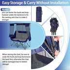 Double Camping Chair with Canopy Shade Oversized 2 Person Camping Sofa Fully Padded Folding Loveseat with Cup Hold and Storage Bag Sturdy for Lawn Beach Fall Outdoor Activities(Blue)