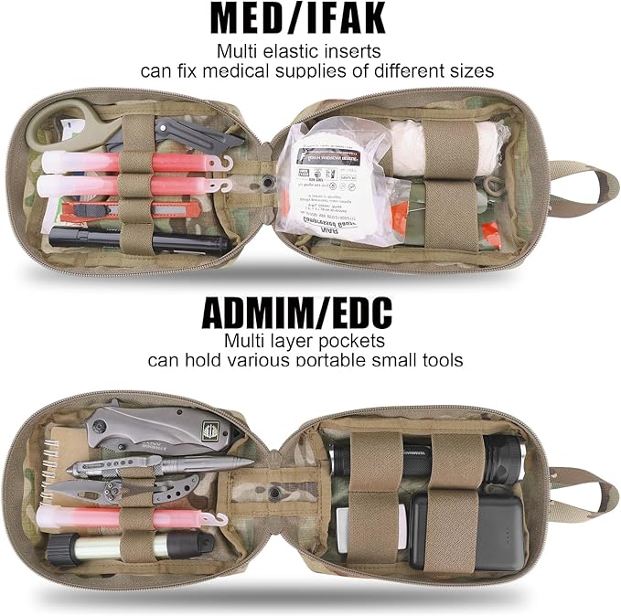 PETAC GEAR Tactical Rip Away Medical IFAK Pouch Tear Off First Aid EDC Pouches Molle & Belt Outdoor Emergency Survival Bag