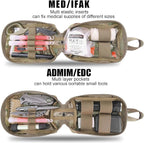 PETAC GEAR Tactical Rip Away Medical IFAK Pouch Tear Off First Aid EDC Pouches Molle & Belt Outdoor Emergency Survival Bag