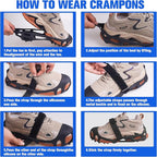 Ice Cleats Snow Traction Cleats for Boots and Shoes 28 Studs Ice Crampons for Walking on Snow and Ice Anti Slip Coershoe Rubber Ice Grippers Slip-on Stretch Footwaer