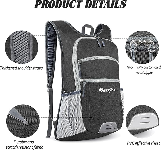 Seektop 20L Hiking Backpack Ultra Lightweight Waterproof Travel Backpack Packable Small Outdoor Bag Foldable Day Pack for Women Men