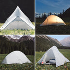 Naturehike 1-2 People Cloud up UL Tent, Rainproof PU1500mm & Windproof Upgrade Ultralight Tents,2.3lbs/2.68lbs, for Cycle Camping,Backpacking,Hiking,Self-Standing, Construction