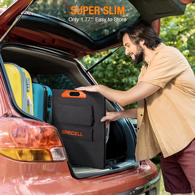 200W Portable Solar Panel for Power Station Generator, 12V/24V Flexible Foldable Solar Panel Kit Lightweight High-Efficiency Solar Charger Power Backup for Outdoor Van Camper Boat Caravan Off-Grid