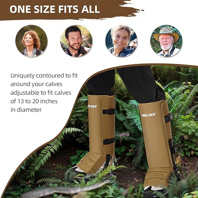 CAMULAND Snake Gaiters for Men & Women, Durable Waterproof Snake Guards for Lower Leg Protection