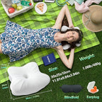 SAHEYER Memory Foam Camping Pillow, Travel Pillows for Sleeping, Neck Support Camping Gear Accessories - Small Pillow Travel Essentials for Sleeping, Backpacking, Hammock, White