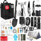 254 in 1 Survival Kit, First Aid Kit Survival for Outdoor Emergencies Includes Hatchet, Shovel, Flashlight, Tools Ideal for Camping, Hiking, Travel Gift for Men