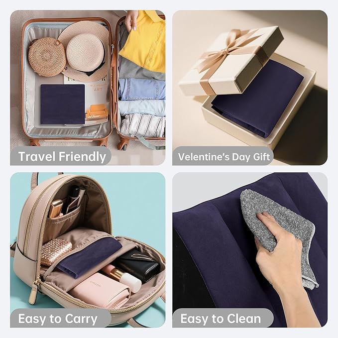 Portable Inflatable Wedge Pillow 2 Pack,Body Positioner for Sleep Support, Large 20in Adjustable Travel Pillow - Lightweight Bed/Leg Support Pillow, Fast Inflation, 2 Pack