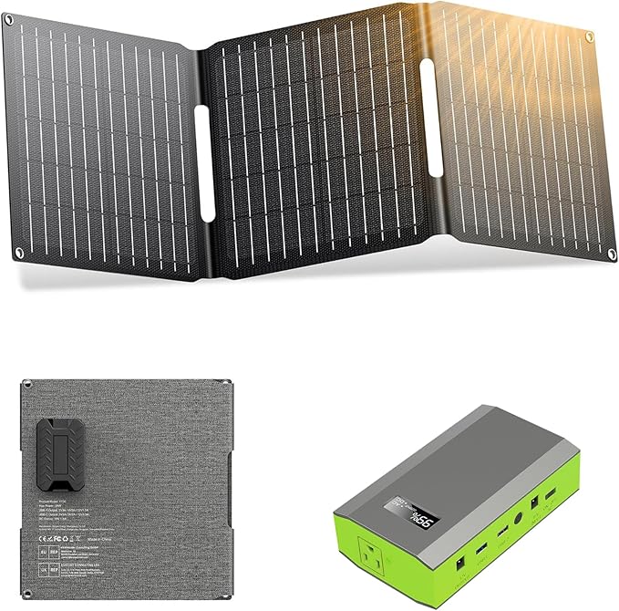 ZeroKor Portable Power Bank with AC Outlet, 110V Portable Laptop Battery Bank with Solar Charger Backup Power Source for Outdoor Smart Devices Tent Camping Backpacking Emergency