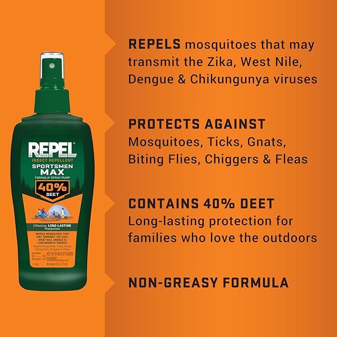 Repel Insect Repellent Sportsmen Max Formula Spray Pump 40% DEET, 6-Ounce, 12-Pack ,Yellow, 72.0 Fl.Oz