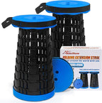 2025 2PCS Upgraded Collapsible Stool Thickened Set, Portable Stool Folding Stools, Foldable Chair for Camping Fishing Hiking BBQ and Outdoor Activities - Max 500lbs (Blue)