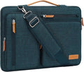 MOSISO 360 Protective Laptop Shoulder Bag,15-15.6 inch Computer Bags Compatible with MacBook Pro 16 inch, HP, Dell, Lenovo, Asus Notebook,Side Open Messenger Bag with 4 Zipper Pockets, Teal Green