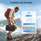 100 Watt Portable Solar Panel, Foldable Solar Panel Charger with Kickstands, QC3.0 USB-A USB-C & DC Output for Phone/Power Station, IP65 Waterproof for Camping Backpacking Hiking RV Blackout