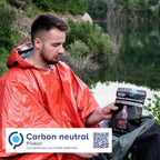 aZengear Emergency Survival Poncho (4pc) Thermal Mylar Foil Blanket for Heat Retention and Rain | Reversible with Hood | Waterproof, Windproof, Portable, Hands-Free, Outdoor Kit (Orange)