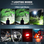 Cinlinso Rechargeable LED Flashlights High Lumens 2 Pack, 90000 Lumen Super Bright Flashlight, 7 Modes with COB Work Light, IPX7 Waterproof Powerful Flash Light for Home, Camping, Emergencies