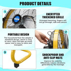12 Inch Solar Panel Powered Fan, 2 in 1 Solar Panel or AC Charger Powered Fan 12W 9V Portable for Chicken Coop Greenhouse Household Exhaust Camping Travel Outdoor (Yellow)