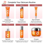 6-Piece Hydrating Skincare Set with Vitamin C & Niacinamide, Face Care Kit Includes Toner, Serum, Cleanser, Moisturizer, Eye Cream & Body Lotion for Daily Skin Care & Self Care