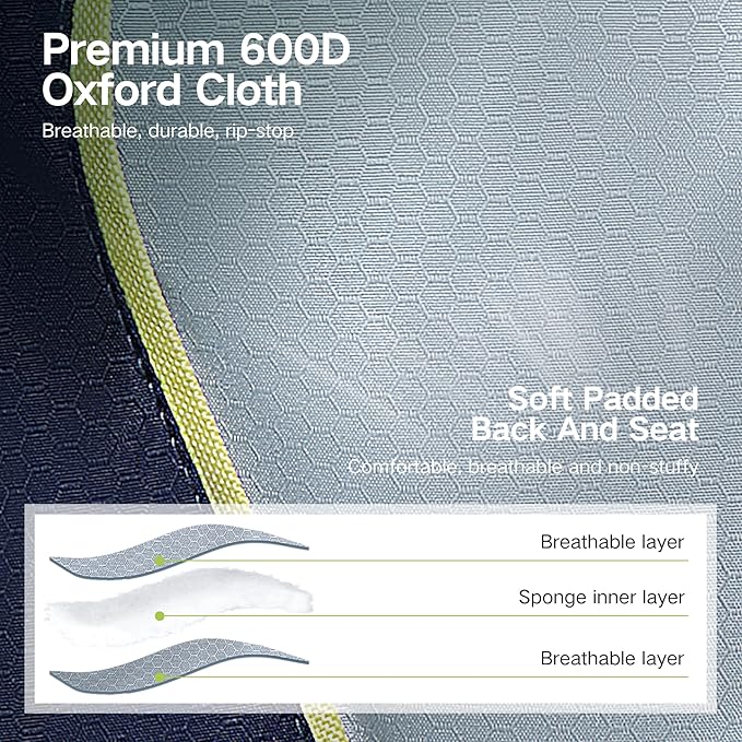 GREEN PARTY Folding Camping Chair Oversized Heavy Duty Lawn Chair with Cooler Bag, Cup Holder, Storage Pocket, Collapsible Padded Outdoor Arm Chair, Quad Lumbar