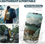 Outdoor Camping Blanket with Sherpa Lining, Extra Warm Thick Camp Blankets and Puffy Ultralight Soft Poncho DWR Camping Quilt for Cold Weather, Adventure, Sleeping, Backpacking 78"x 56"