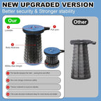 ALEVMOOM 18" Collapsible Stool, 800lbs Max Weight, Heavy Duty Portable Retractable Folding Telescoping Foldable Camping Stool for Adults Outdoor Fishing Travel BBQ (Navy)