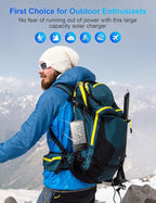 Solar Charger Power Bank, 40000mAh Portable Charger PD 20W Fast Charging Solar Power Bank Built in 4 Cables and USB-C in/Output, Camping Essentials External Battery Pack with Flashlights