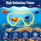 U PHITNIS Kids Snorkel Set for Age 4-14 - Dry Top Snorkeling Gear for Kids Junior & Youth - Childs Diving Mask with Big Eyes for Boys Girls - Anti-Fog Snorkeling Mask and Snorkel Set