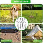 4 Pack Hunting Blind Stakes, 13 Inch Metal Spiral Tent Tacks, Heavy Duty Camping Tent Auger Stakes for Hunting Blinds and Tarps, Screw in Stake Ground Anchors for High Winds, Black