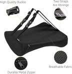 Amazon Basics Rectangular Memory Foam Back Support Cushion for Office Chairs, Non-Slip Base for Long Sitting, Black