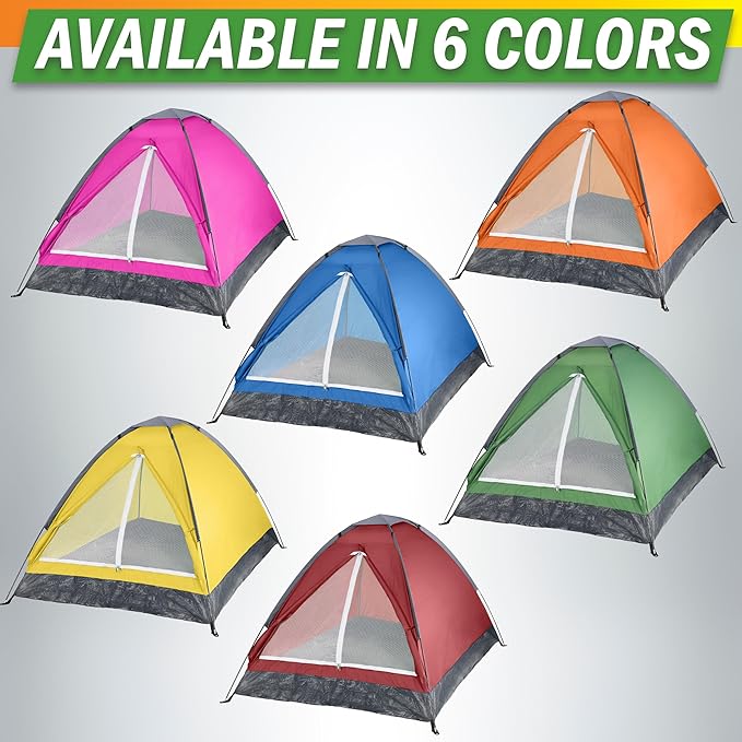 2 Person Camping Tent with Rain Fly and Carrying Bag – Lightweight Outdoor Pop Up Tents for Camping Essentials, Music Festivals, Backpacking, Hiking, or Beach Shelter by Wakeman Outdoors