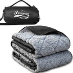 Waterproof Outdoor Blanket 82”X 55” Packable, Stadium Blankets for Camping with Sherpa Fleece Lining, Large Windproof Emergency Throw Mat for Garss Picnic Hiking Road Trip, Machine Washable, Black